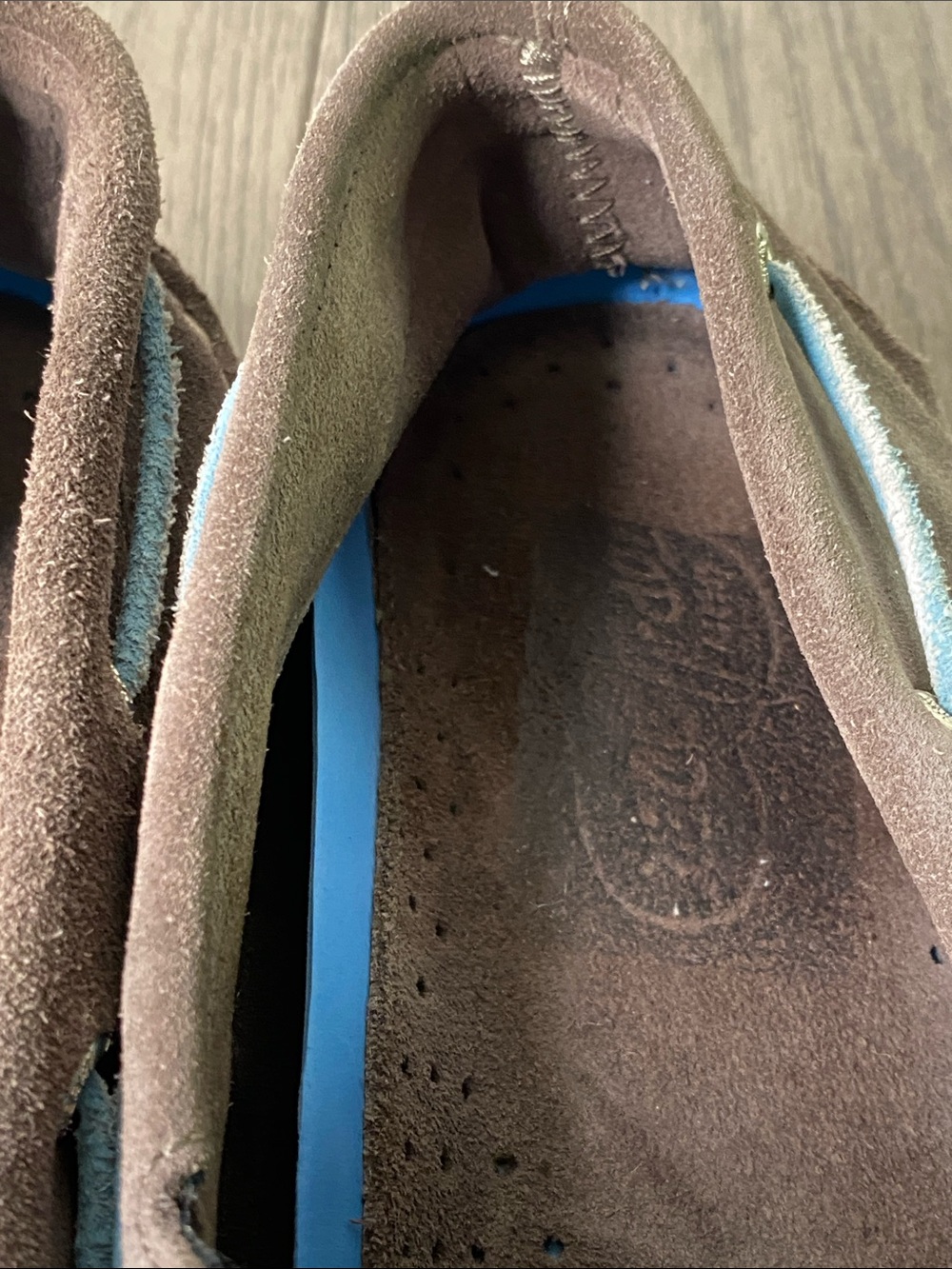 Sperry Gray Suede Boat Shoes with Light Blue Laces Men’s Size 11M - Picture 4 of 10